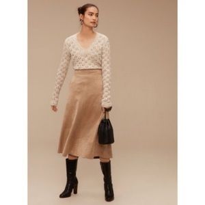 Aritzia Wilfred Faux Suede Midi Skirt
